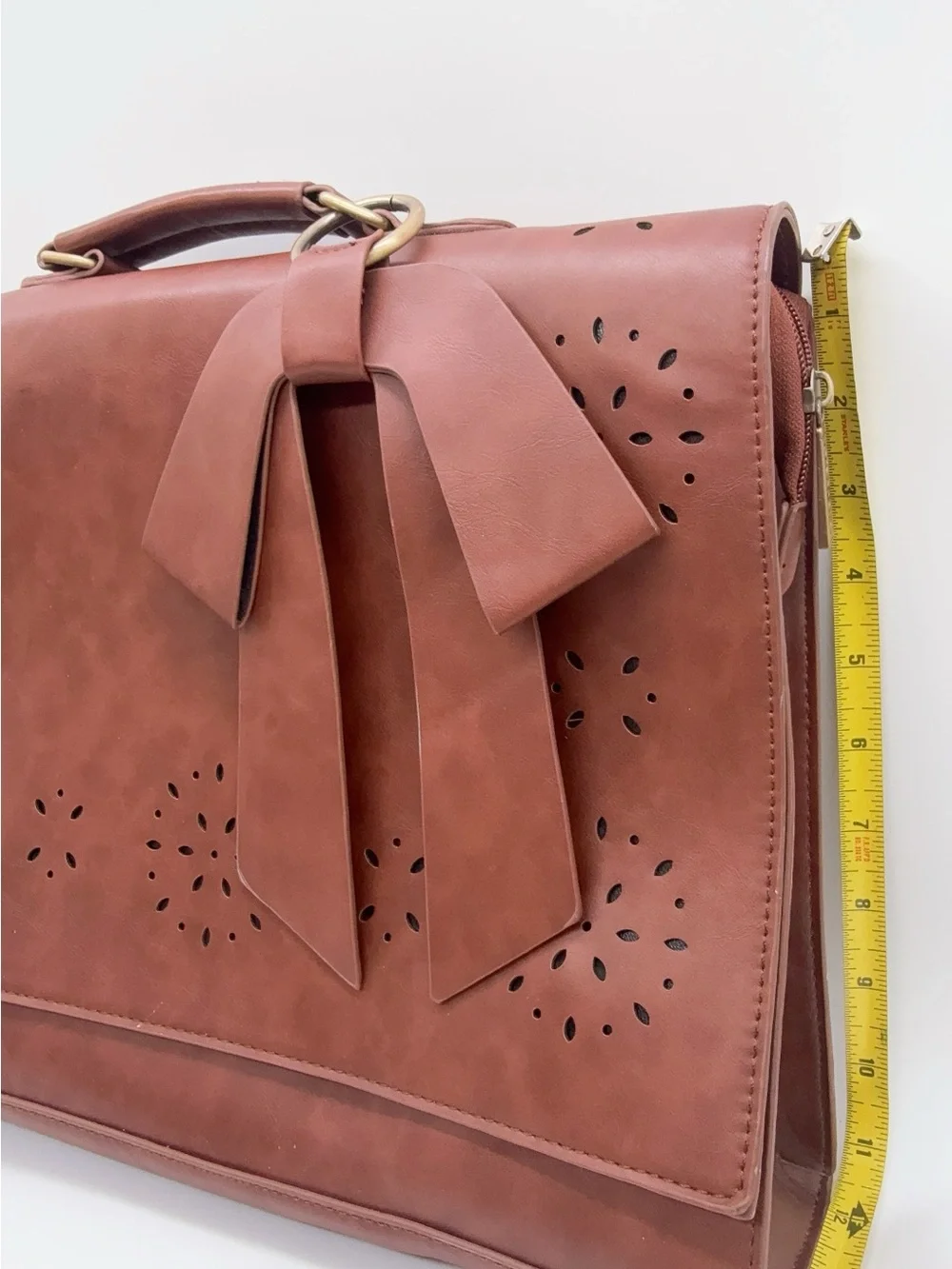Ecosusi brown Briefcase Laptop Bag Faux Leather (no strap) - Picture 8 of 9